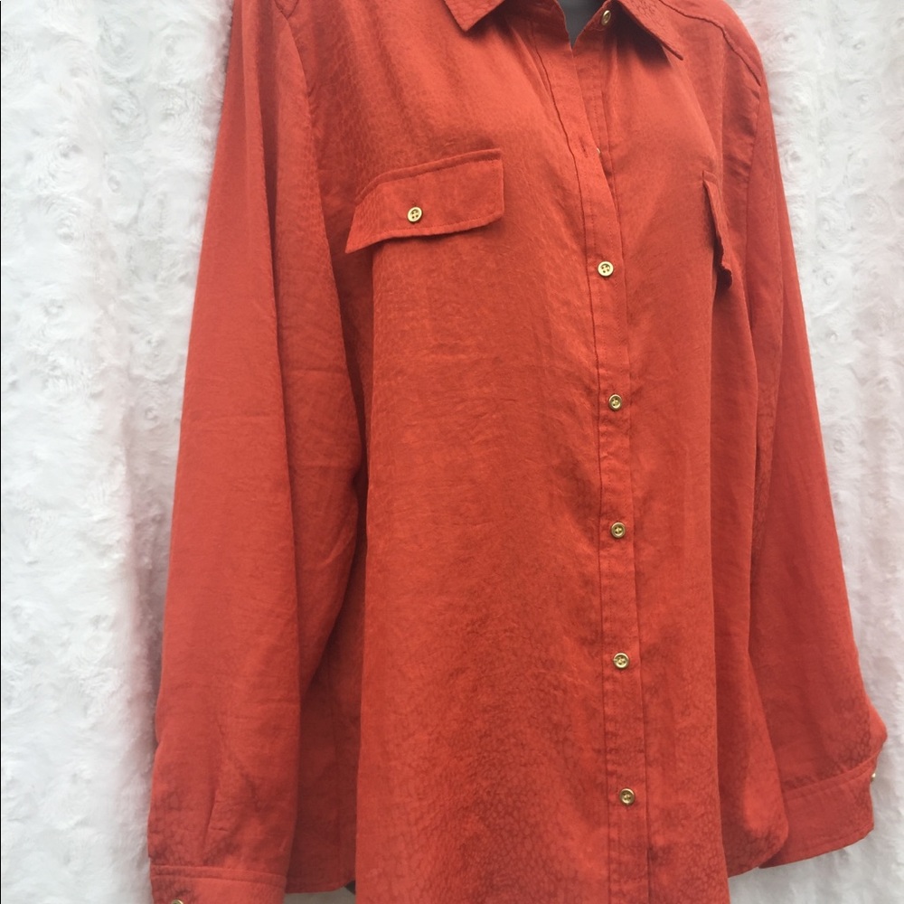 Chico’s long sleeve burnt orange. Size xl (3)